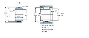 GE10C Maintenance Free Spherical Plain Bearing 10mm Steel - PTFE composite
