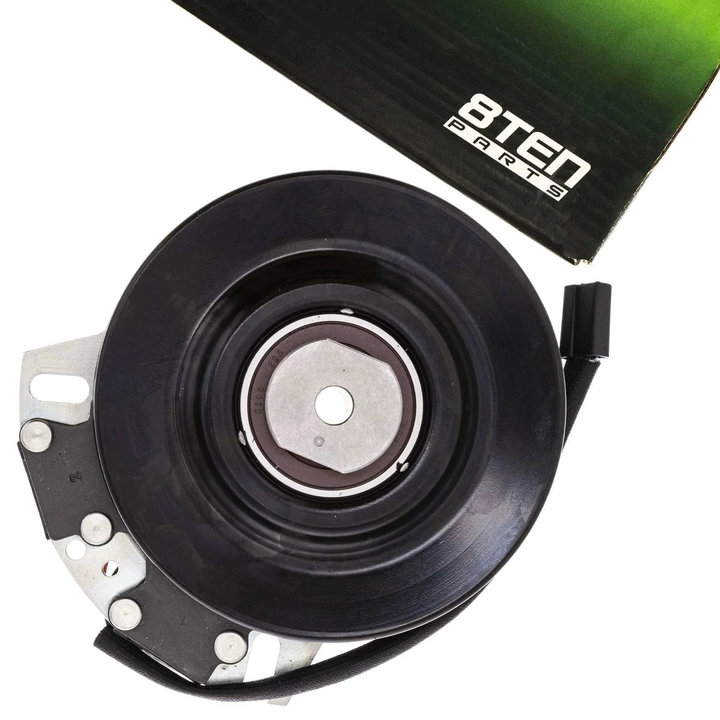 Gen 3 Electric PTO Clutch for John Deere Great Dane Lesco Warner 717 727 717A 717E 727A TCA14535 5219-32 top view with box