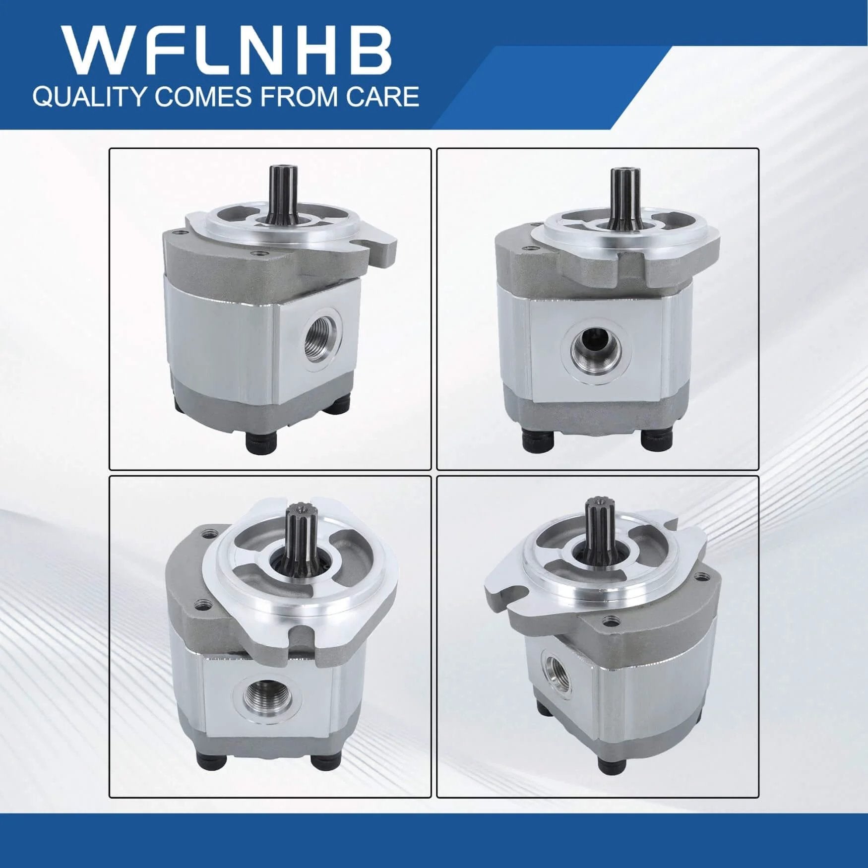 WFLNHB 96193GT 96193 Function Pump Hydraulic Gear Pump Replacement for Genie Lift, four views showing details