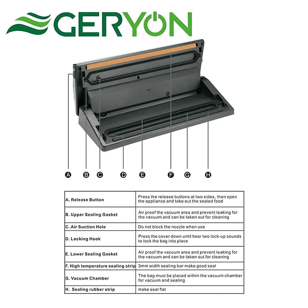 4 Pack Foam Gasket Replacement for Vacuum Sealer Upper and Lower Seals Fits E2900 E2901 Series by Geryon showing installed components.