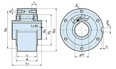 GFRN12 12mm Bore One-Way Clutch - Keyway 12x62x42mm