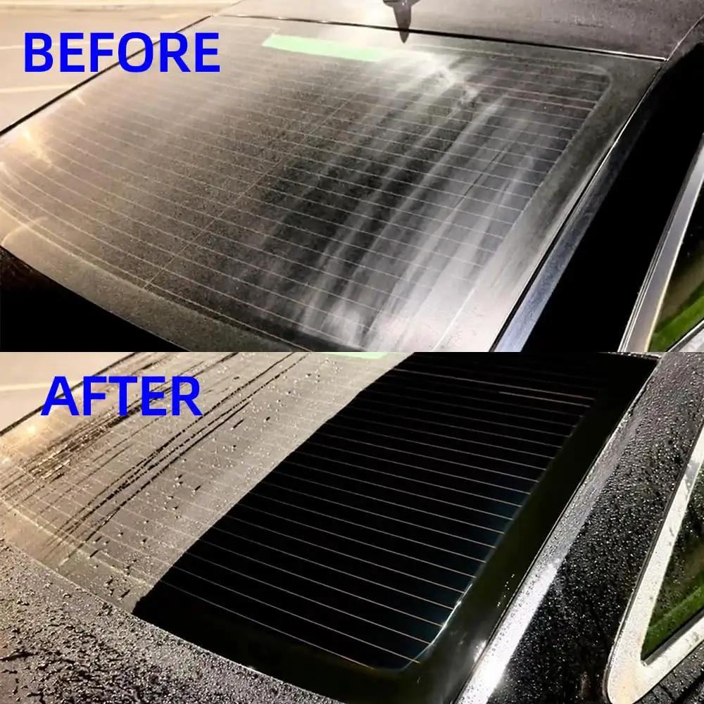 Before and after using Cerium Oxide Glass Polishing Solution 100 Ml Bottle With Forty Percent Cerium Oxide Fast Cut Water Based Glass Polish