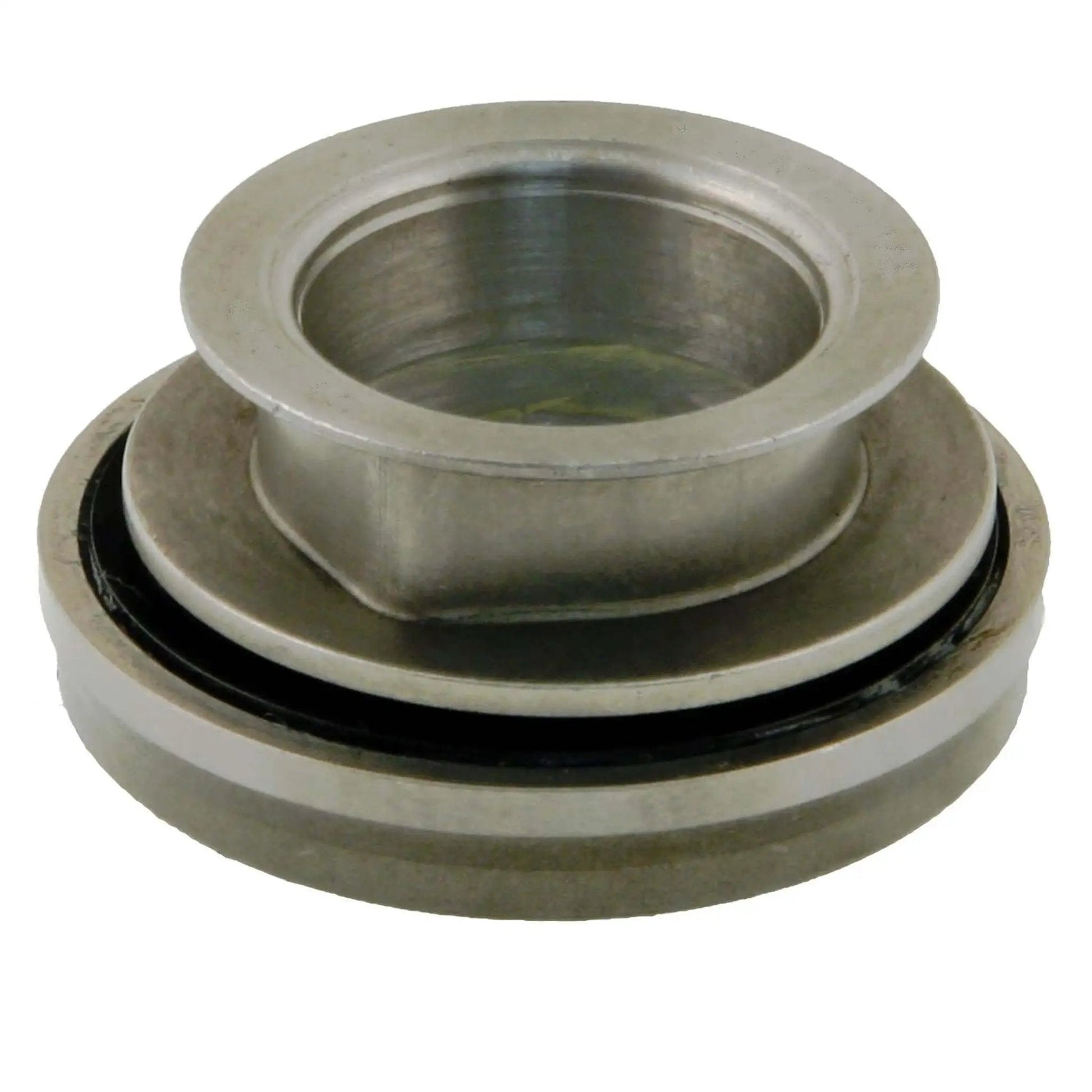 Front view of Economical Manual Transmission Clutch Release Bearing For GM Vehicles Reliable ACDelco Replacement For Smooth Shifts Easy Gear Engagement And Best Bang For The Buck Clutch Performance, metal bearing.
