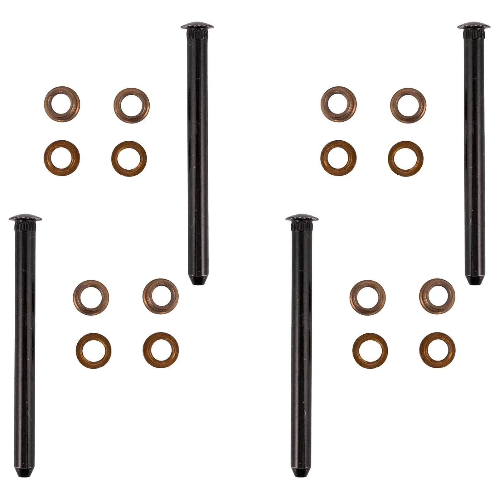 Set Of 4 Door Hinge Pin And Bushing Kits For General Motors Vehicles Replacement Parts For GM Cars And Trucks, laid out.