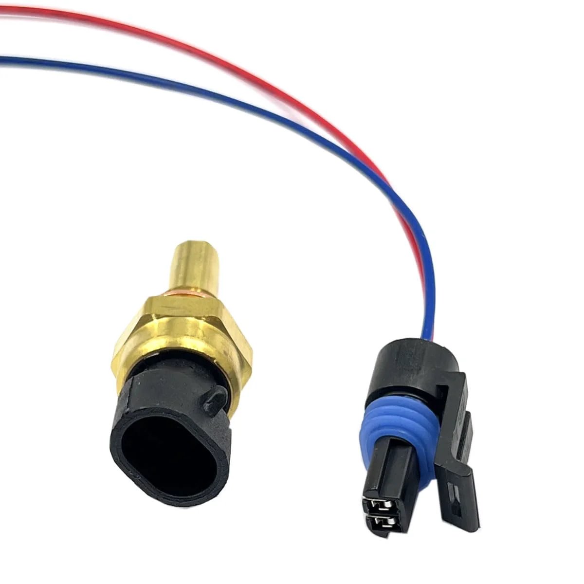 Ride Ready Engine Coolant Temperature Sensor With Pigtail Connector 213-4514 close-up view of sensor and connector.