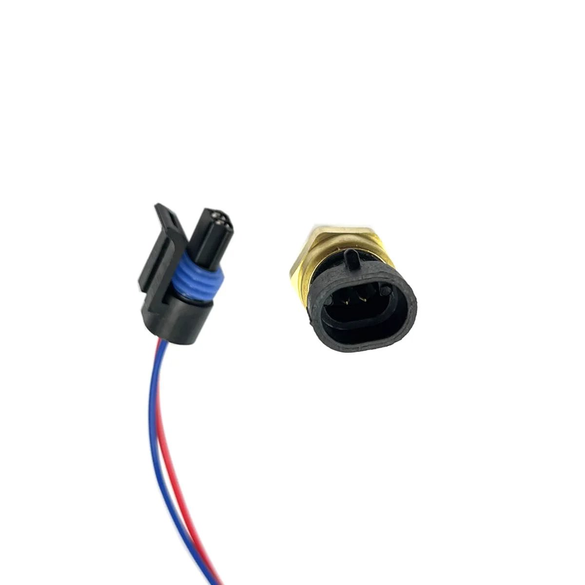 Close-up of Ride Ready Engine Coolant Temperature Sensor With Pigtail Connector 213-4514 for GM Cars and SUVs, showcasing connectors.
