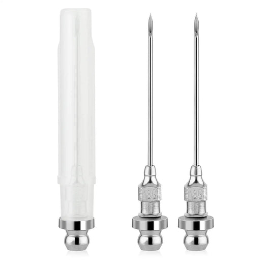Three Pack 18G Grease Gun Needles For Easy Lubrication Of Machines And Bicycle Chains Carbon Steel Tips Pro Grade Durable Grease Injector Needle Fittings Fits Most Grease Guns Great For Impact Wrenches And Heavy Machinery Maintenance.