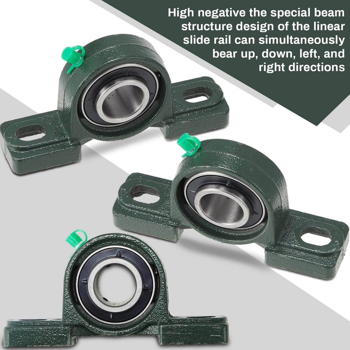 8 Pcs UCP205-16 Pillow Block Bearing with 1" Bore Flange Mounted Pillow Block Ball Bearing Self Alignment Cast Iron Housing Steel Unit for Industry, Green.