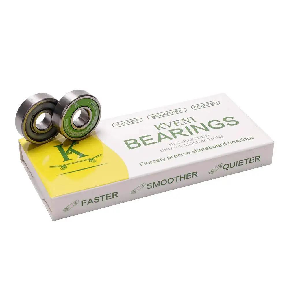 Pro Longboard Bearings High Speed 608RS Ball Skate Bearing ABEC For Skateboard Quad Inline Rollerblades Spinners Pack Of 8 Green