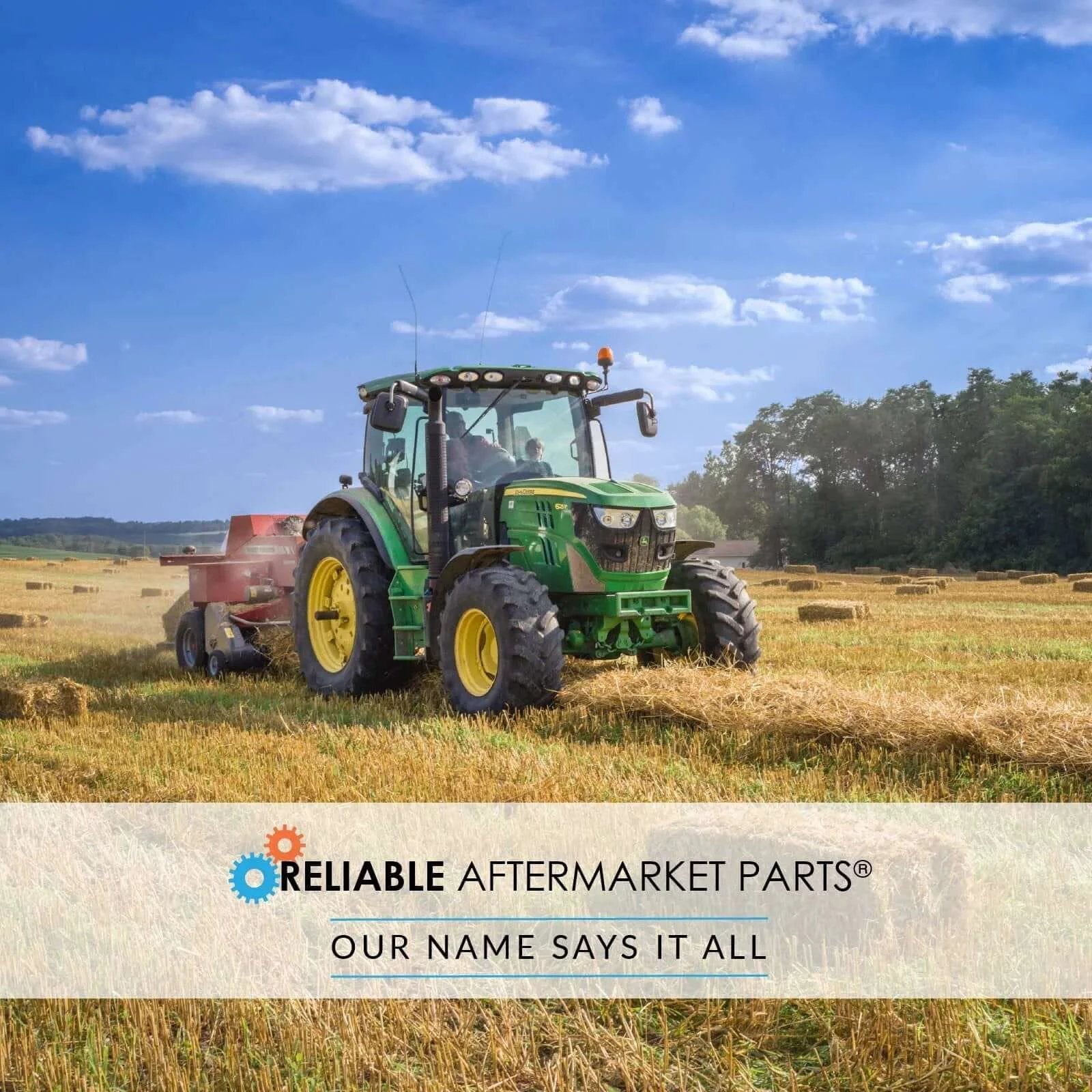 Green tractor in field, highlighting Torque Limiter (w/ 4 Cyl Engine) Replacement for Ford tractor functionality.