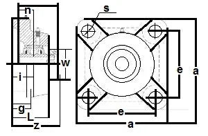 GRF209-26 Bearing Flange Standard 4 Bolt 1 5/8 Inch