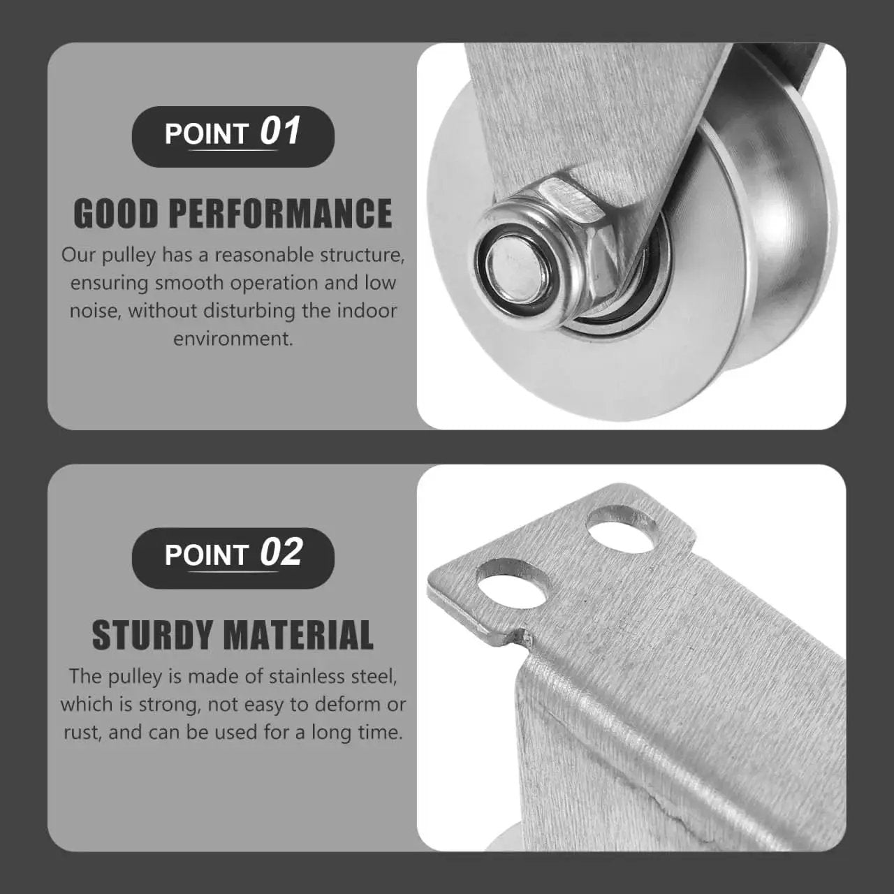Groove Wheel Pulley 2.75X2.36X1.77 Inches Heavy Duty Sliding Door Pulley With U Shaped Groove close-up showing good performance and sturdy material