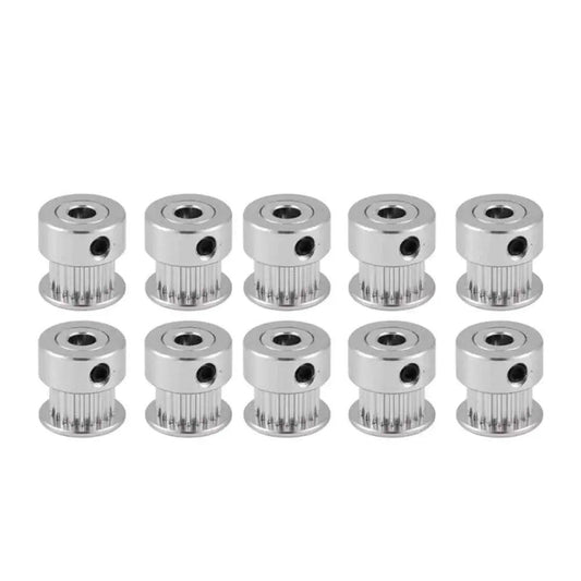 10 pack GT2 20 Tooth Aluminum Timing Belt Pulley With 5mm Bore For 6mm Wide Belts Includes Screws High Precision Machined