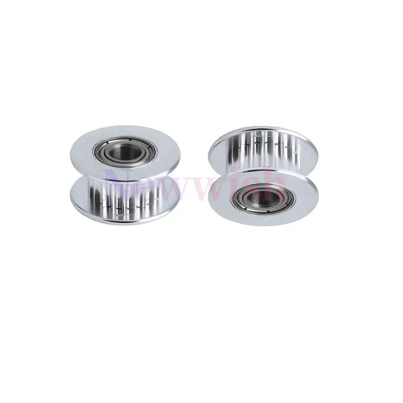 GT2 Idler Pulley 20 Teeth Bore 5mm Width 6mm For 3D Printer Aluminum With Oxidation Finished Surface shown in set of two.