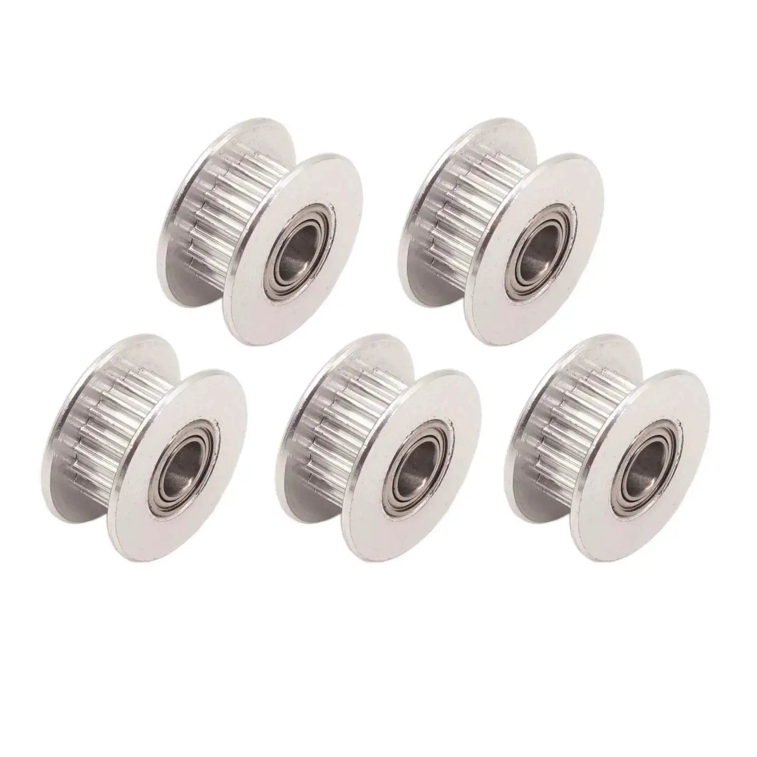 GT2 Idler Pulley 20 Tooth 5mm Bore For 6mm Width Timing Belt Aluminum With Oxidation Treated Finish For Rust And Corrosion Resistance Pack Of 5