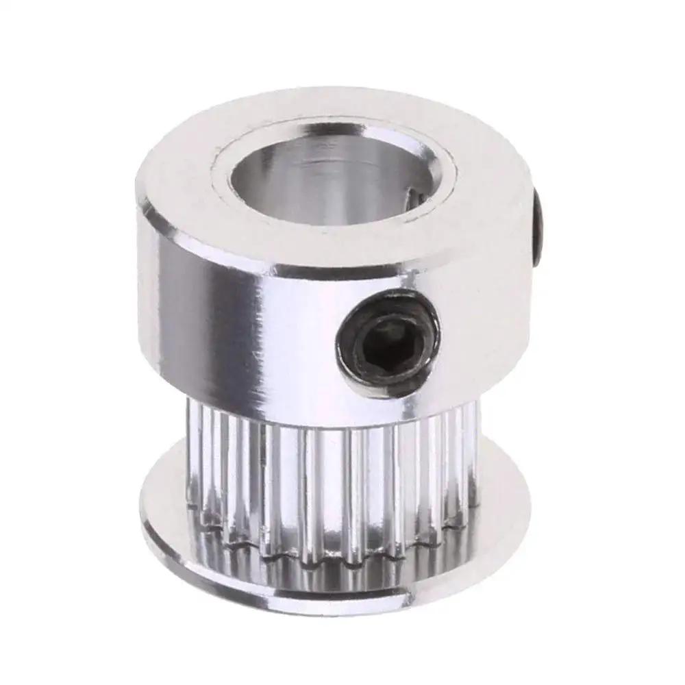 GT2 Timing Belt Pulley 20 Teeth 8mm Bore Aluminum Synchronous Wheel front view for 3D Printers High Precision Machined Finish