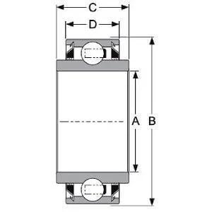 GW208PPB5 Relube Square Bore 1-1/8" Bore Bearing