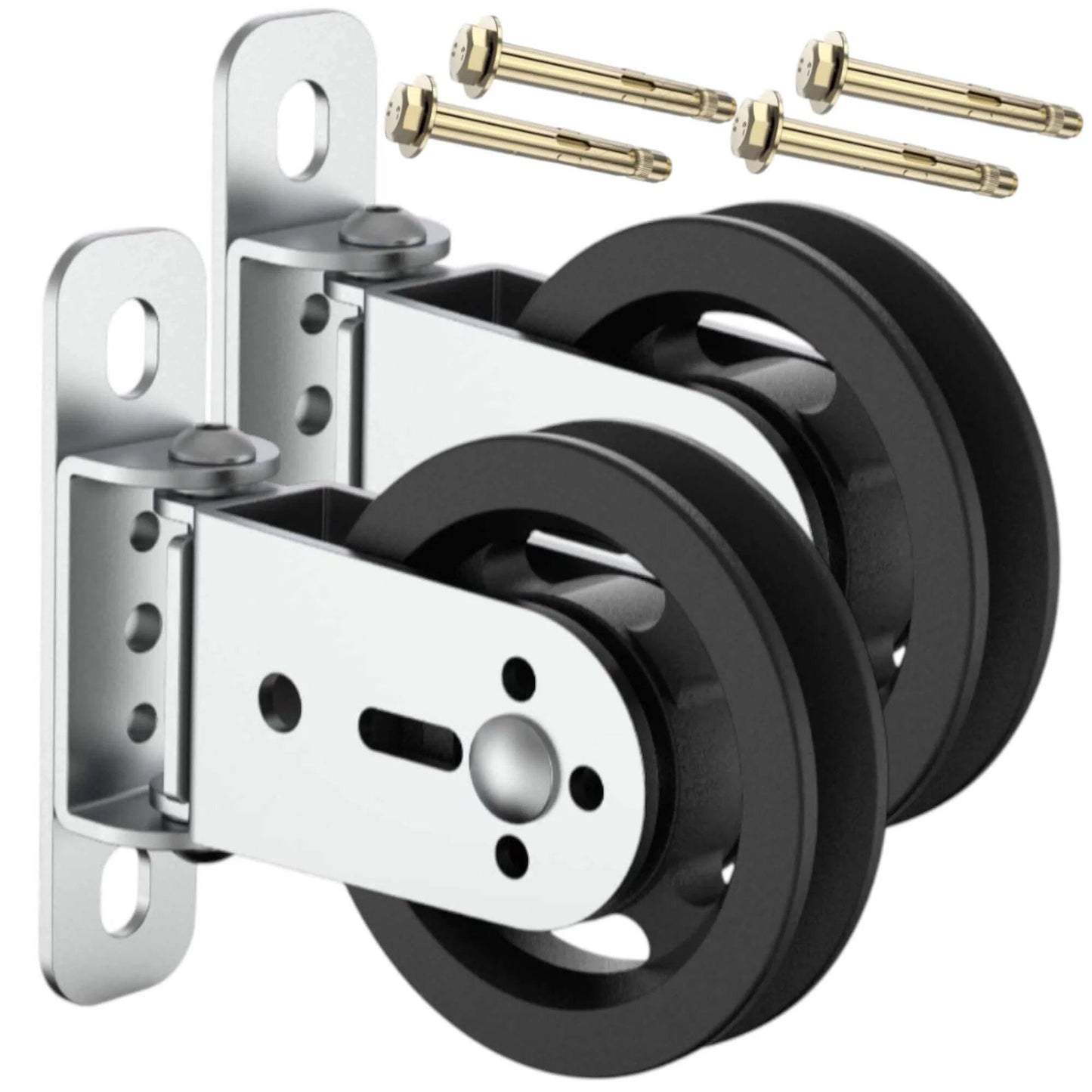 Gym Pulley Blocks,3.46in/90mm Wall Mount Fixed Pulley Wheel Rotation 180 Degree,for Gym Pulley System, Gym Equipment, DIY Home Projects(2 Pcs)