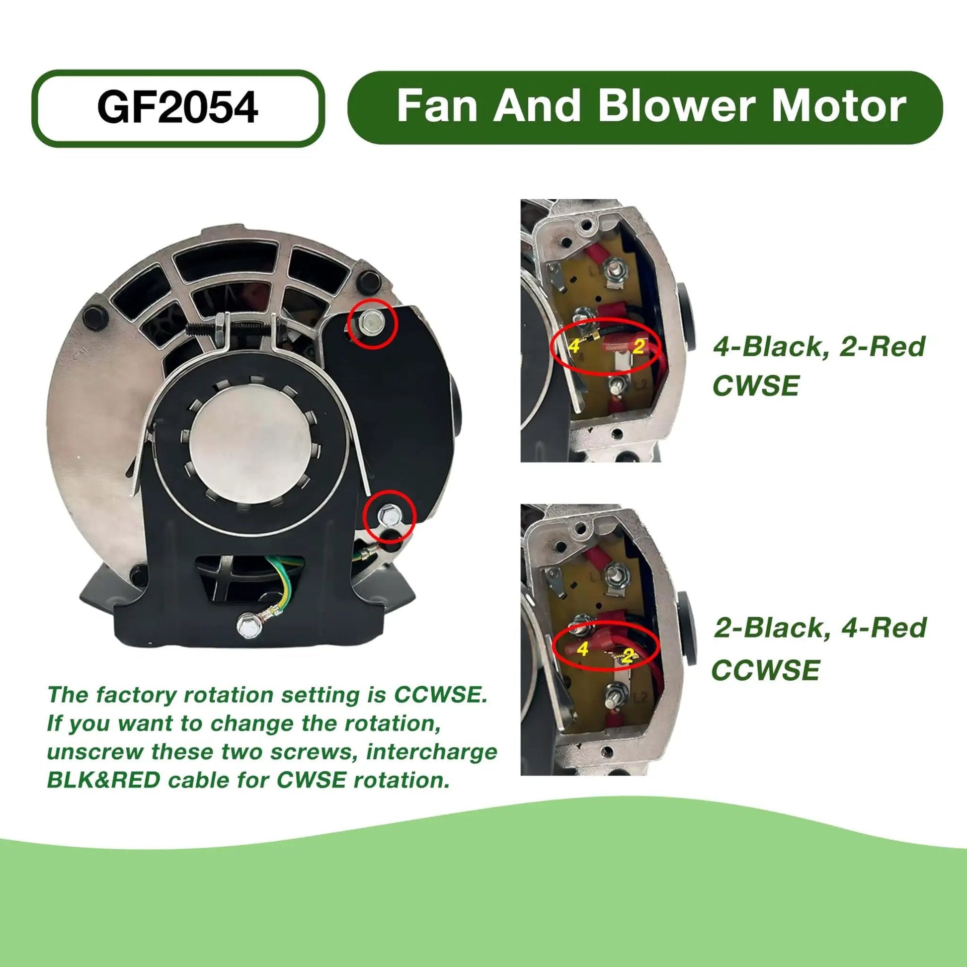 Half Horsepower Blower Motor For 115V HVAC Systems Belt Drive 1725 RPM 60 Hz 48 Frame 7.2A Reversible Rotation Replacement