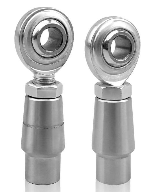 1/2-20 Heim joint rod end kit economy with tube adapters, showing left and right hand threaded chromoly joints, heat treated finish