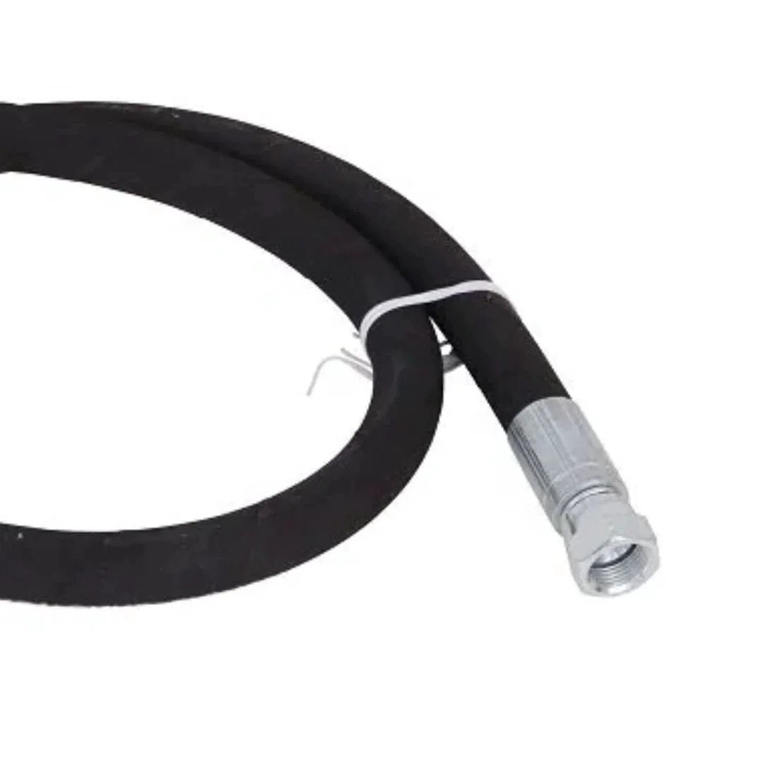 One Half Inch hydraulic Hose Assembly 72 Inch Long With Crimped Female JIC 37 Degree Fittings At Both Ends Two Wire SAE 100R2AT Reinforced Hose