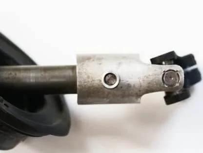 Close-up of hardened 6061-billet intermediate shaft bushings steering column sleeve aluminum compatible with Dodge Ram 2003-2019