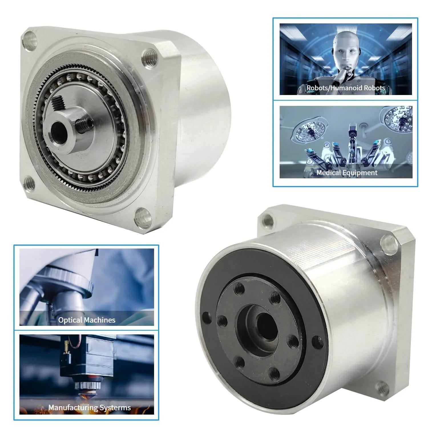 Harmonic Gear Drive Reducer Small Strain Wave Gearbox Gearbox 50:1 Rotary Reduction Actuator for Nema 17 Stepper Motor Flange Output