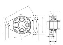 HCFA207 Flange Cartridge Bearing Unit 35mm Mounted - Eccentric Collar Lock Bearing