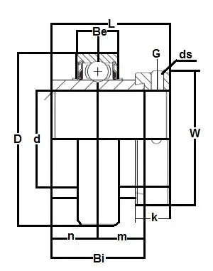 HCR207-22 Bearing Insert 1 3/8" Mounted