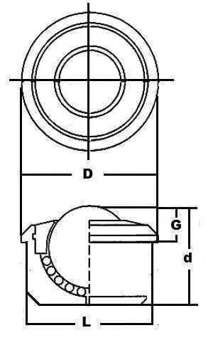 HDBT-1 3/16 CS/SS Ball Transfer Unit 1-3/16 Main Ball USA Bearing