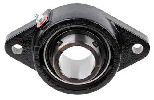 Front view of One Seven Sixteenth Inch Flange Block Ball Bearing FX3S223E with heavy-duty cast iron housing and engineered seals.