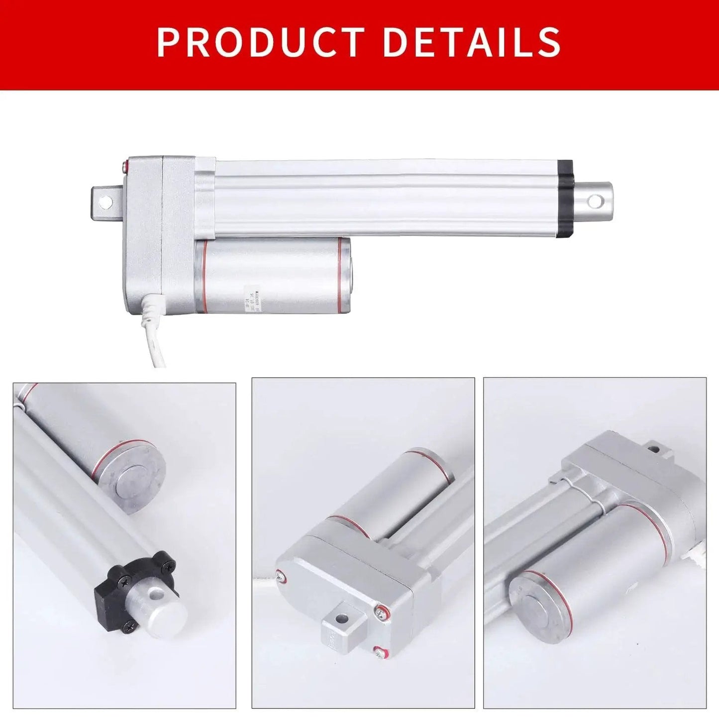 Heavy Duty 1000N 4 Inch Stroke Electric Linear Actuator 12V With Mounting Bracket Max Load 220 Pounds Retracted 205mm