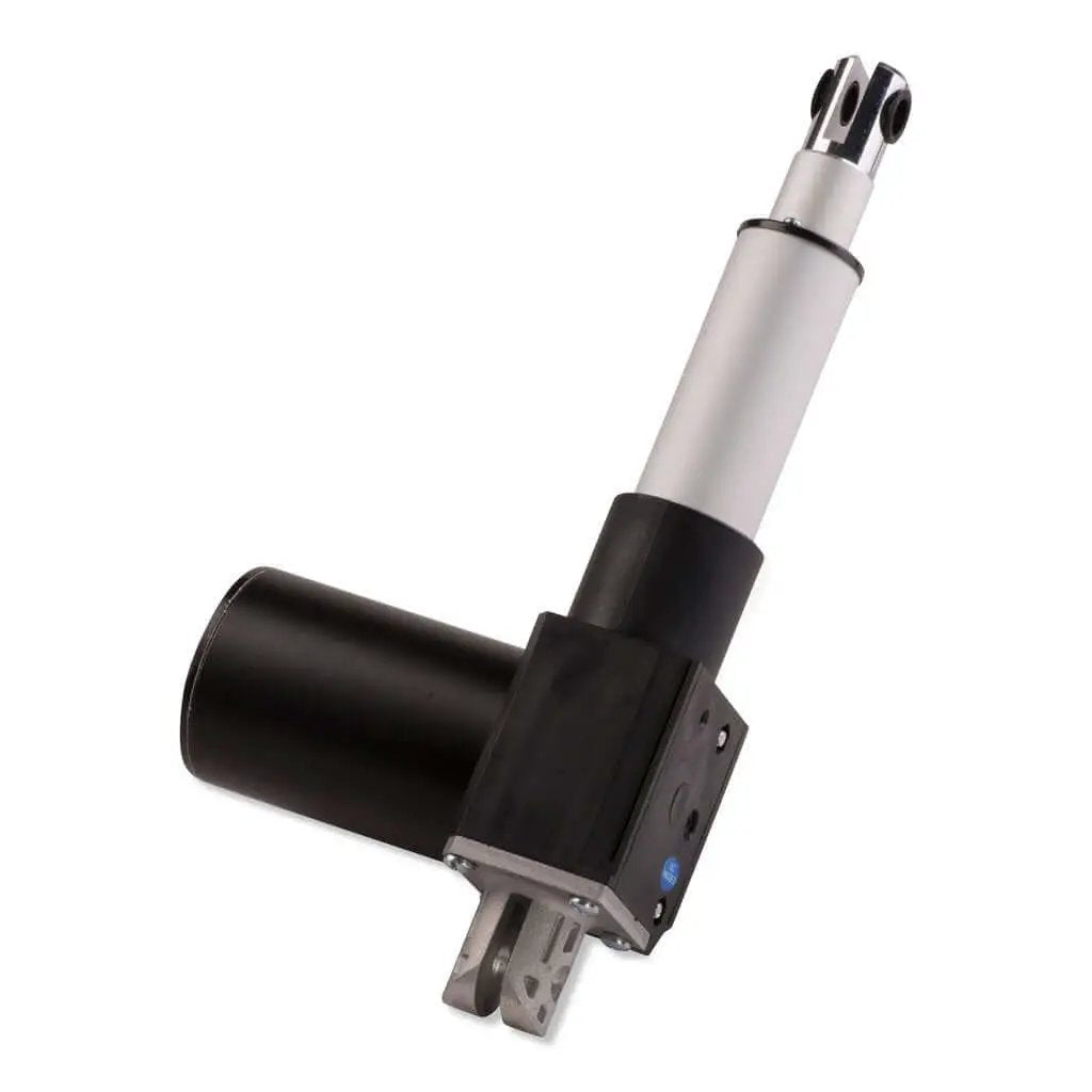 Heavy Duty 1000lb 12V Rod Actuator With 18 Inch Travel Internal Limit Switches IP43 Rated Aluminum Shaft And Inner Tube