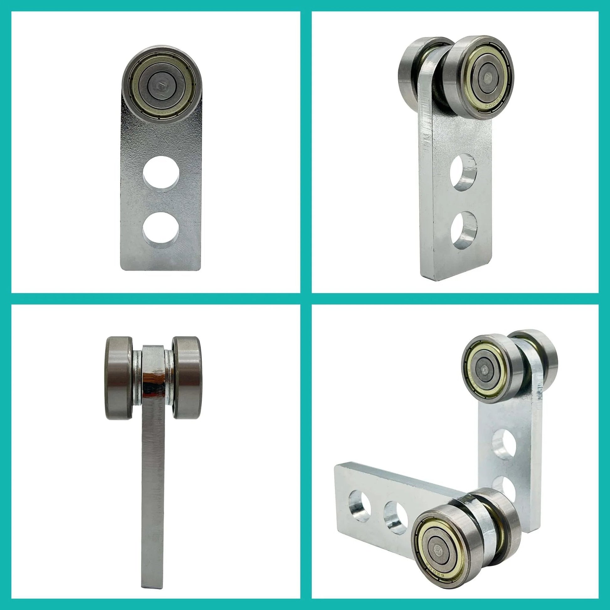 2 Wheel Trolley Assembly Rollers with Double Bearings for 1-5/8 Inch Wide & Taller Strut Channel, Heavy Duty Steel, 2 PCS Set in various views