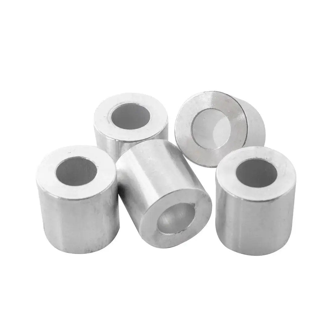 Heavy Duty Aluminum Spacer 1 Inch OD By Half Inch ID Unthreaded Standoff Round Bushing Plain Finish 2 Pack 6061 Aluminum
