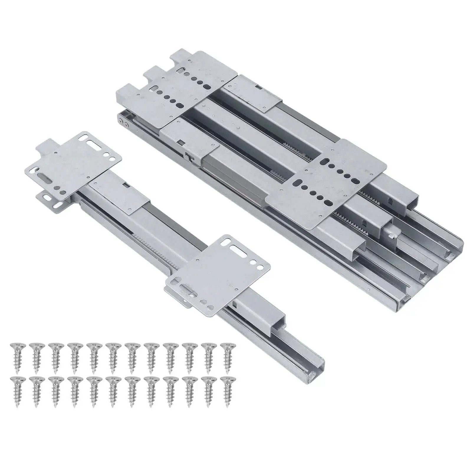 Bottom Mount Heavy Duty Drawer Slide With Pull Out Function for Kitchen Cabinets and Closets, top and bottom mount slide rails with screws