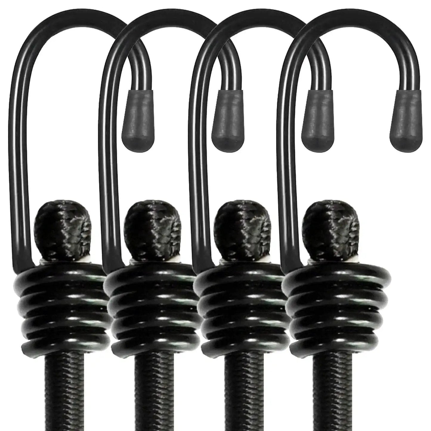 Heavy Duty Bungee Cords With Hooks 24 Inch Set Of 4 No Odour Elastic Straps For Securing Tarps Luggage Tents Bikes