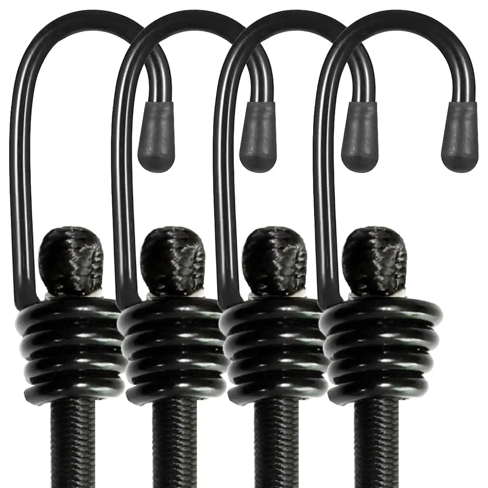 Heavy Duty Bungee Cords With Hooks 24 Inch Set Of 4 No Odour Elastic Straps For Securing Tarps Luggage Tents Bikes