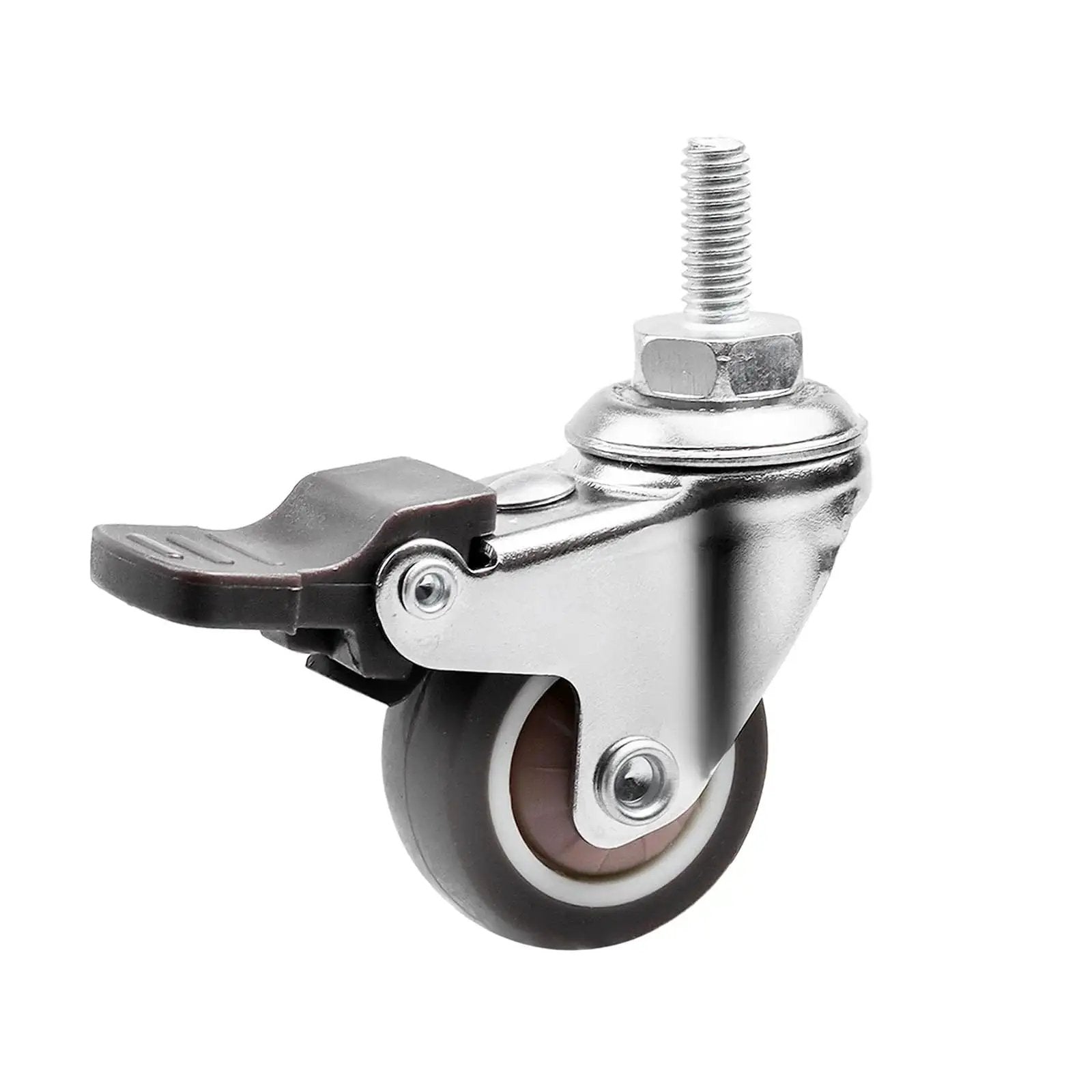 Heavy Duty Metal Castor Wheel With Brakes for adjustable height standing desks and moving furniture, swivel design with brake mechanism