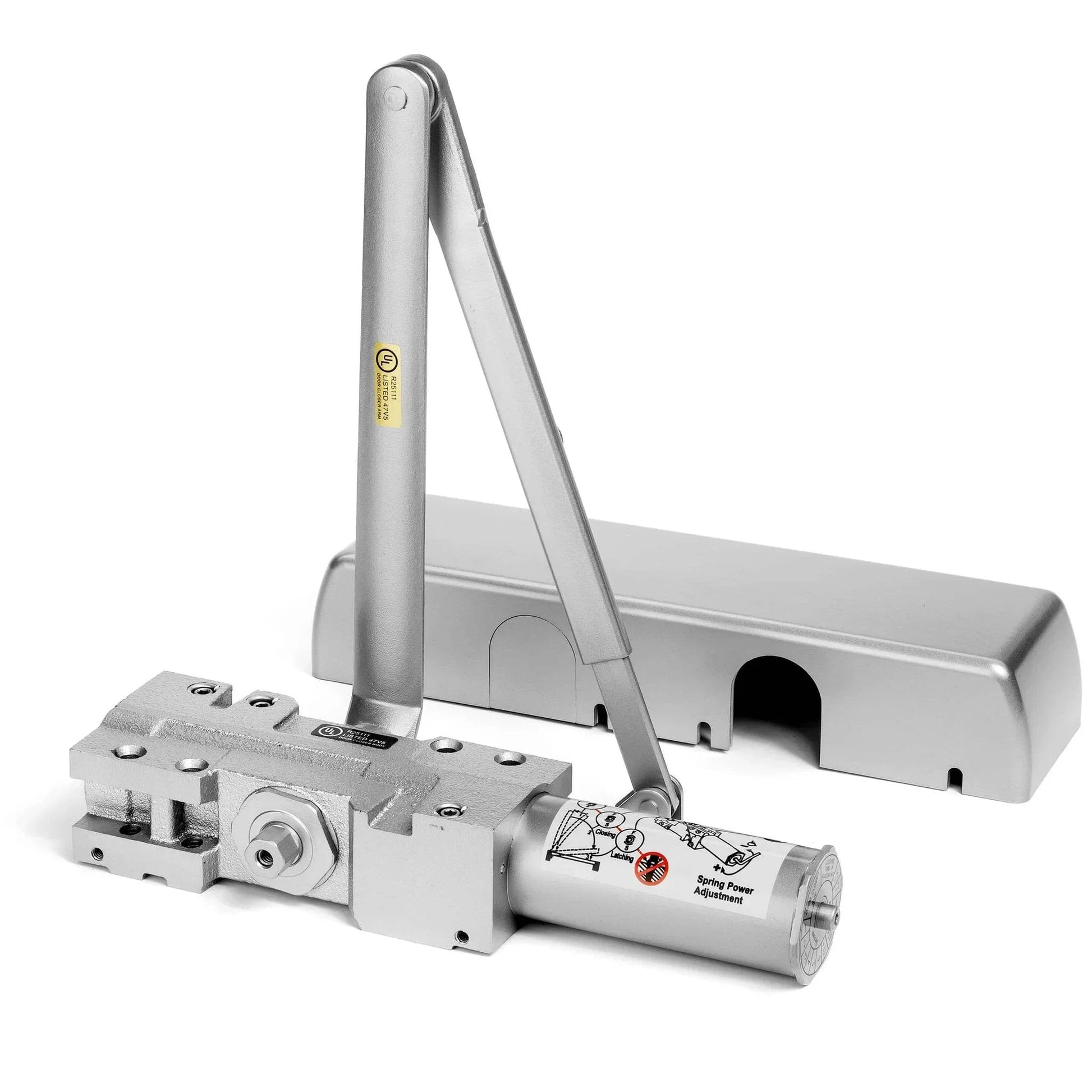 Door Closer, Grade 1 Heavy Duty Commercial Hydraulic Closer, Self-Closing, Adjustable Spring Size 1-6, ADA Compliant, Surface Mount