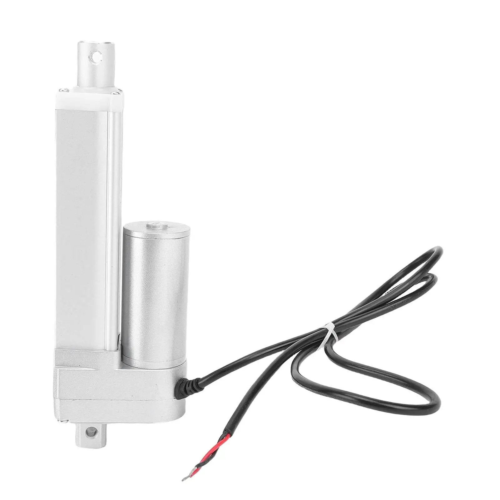 Heavy Duty Electric Linear Actuator With 100mm Stroke For 1500N 330lbs Thrust IP54 Weather Resistant And Built In Limit Switch Ideal For Lawn Tractors And Snow Plows Industrial Grade Eujgoov, side view with wiring visible