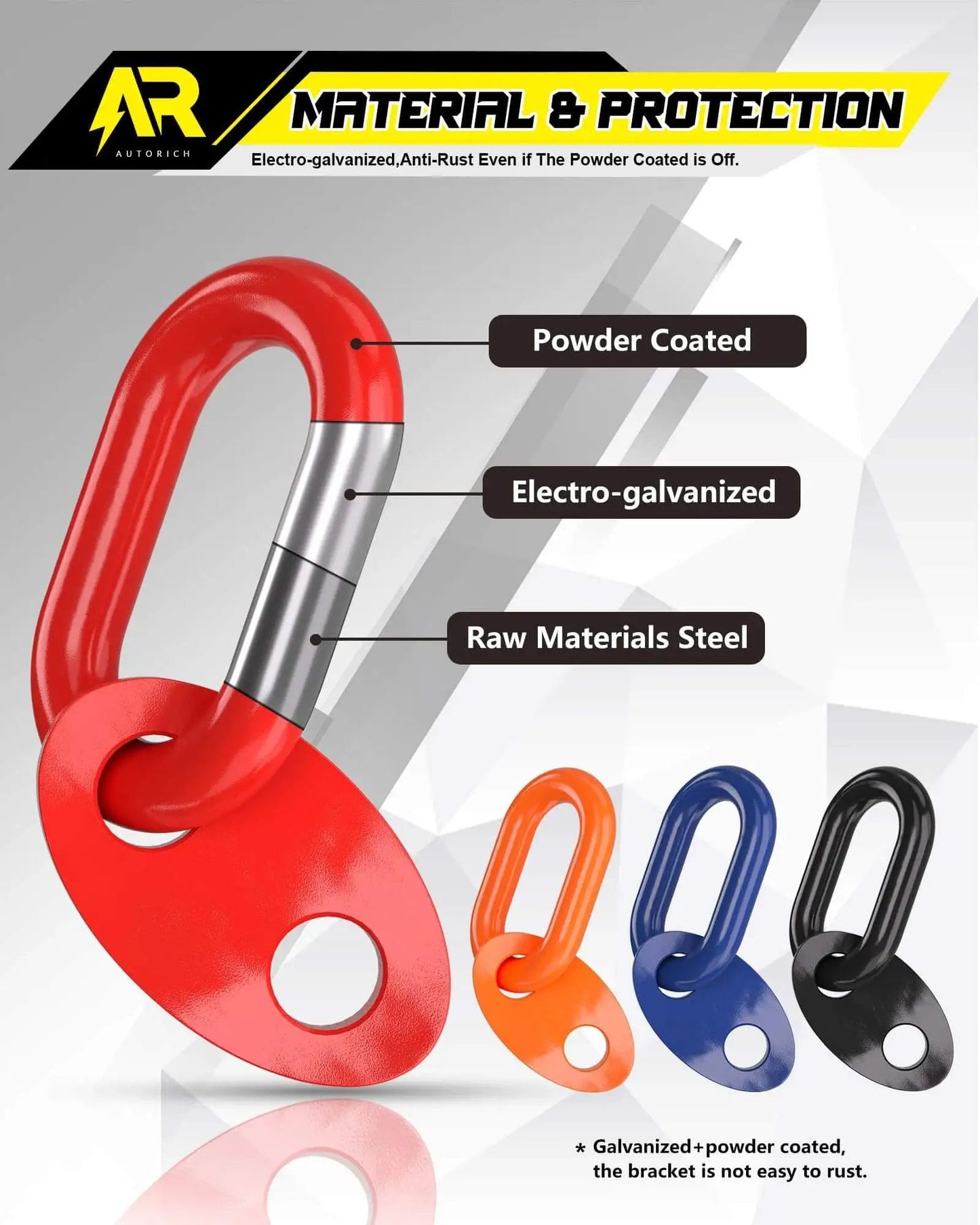Four Heavy Duty Engine Lift Brackets With 5500 Lb Capacity For Auto Repair Rust Resistant Steel With Galvanized Finish