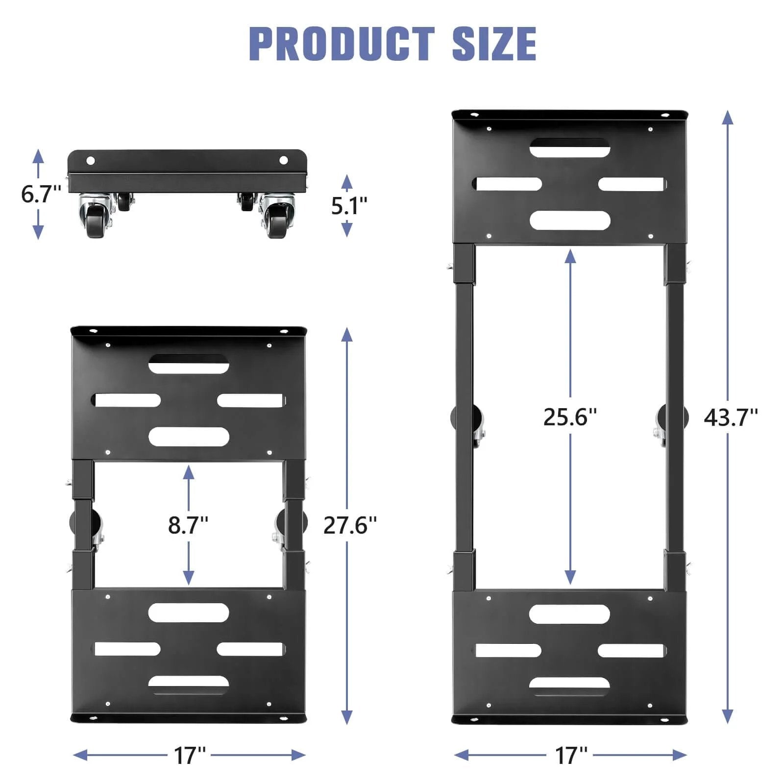 Product dimensions for 2000LBS Heavy Duty Moving Dolly with 6 Swivel Wheels, Furniture Dolly with 100% Thicken Steel Frame