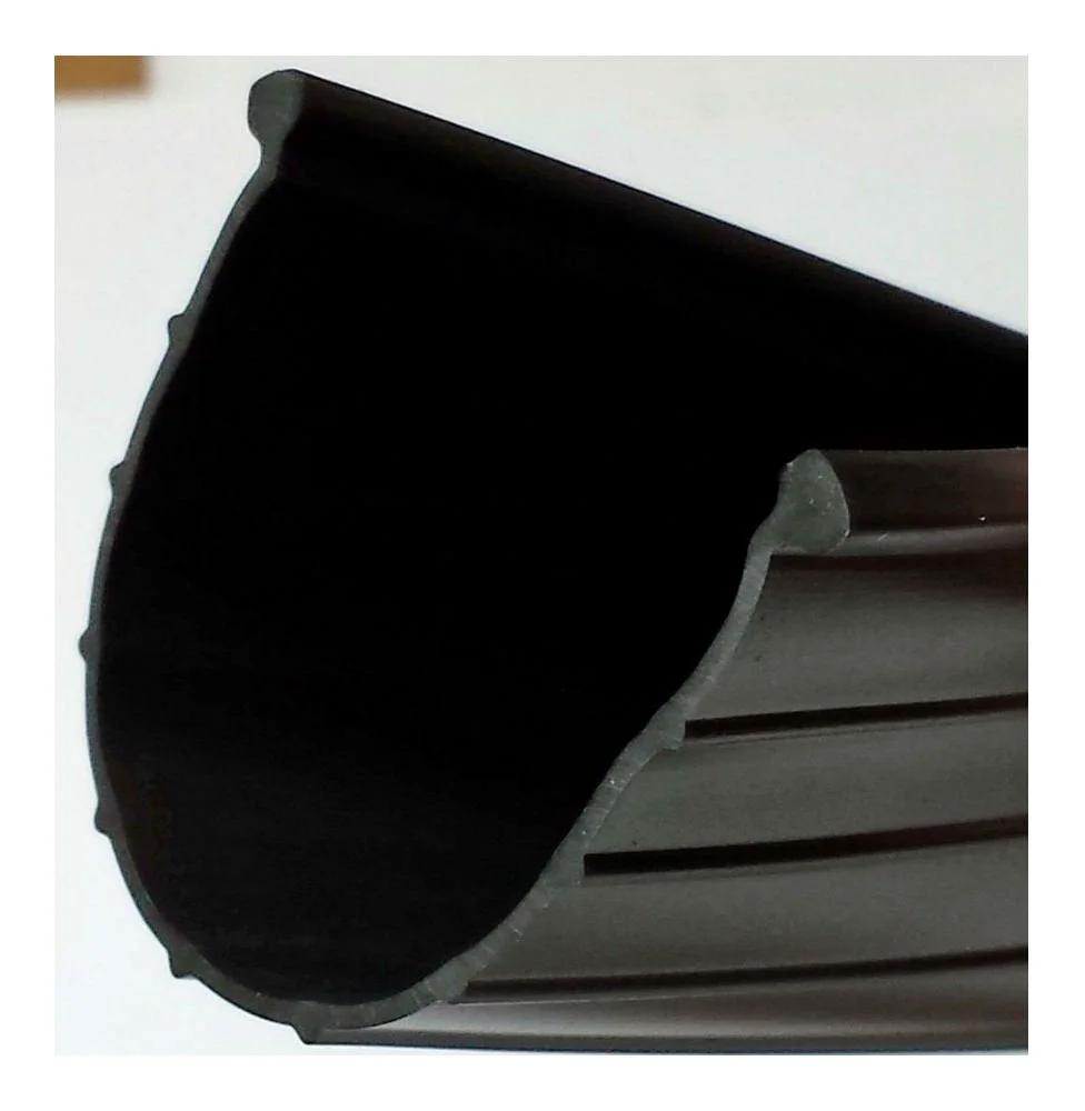 Close-up view of Beefed Up Heavy Duty Garage Door Bottom Weather Seal For Wayne Dalton Doors 9 Foot Long weatherstripping, showing cross-section.