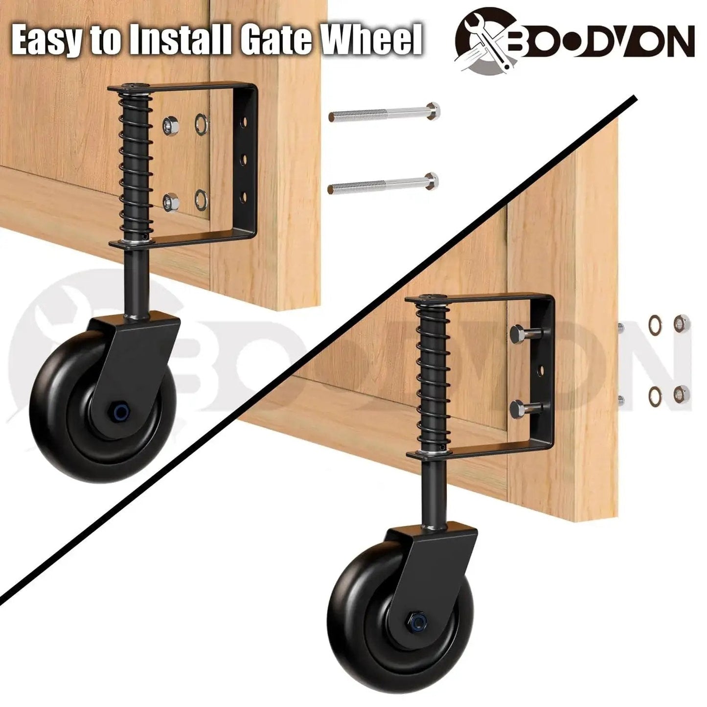 4.3 Inch Heavy Duty Gate Caster With Bearing And Spring Loaded Gate Wheel, 360 Degree Rotation For Wooden Gates, Fences