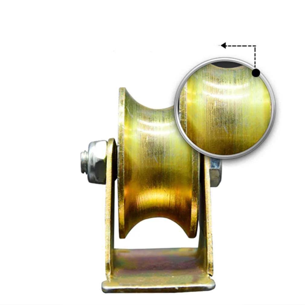 Side view of a Pulley,Pulley Wheel, Sliding Gate Roller with Bracket,Heavy Duty Barn Door Casters,45# Steel Slide Gate Hardware