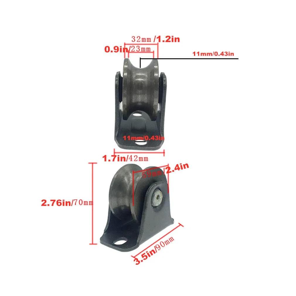 Pulley,Pulley Wheel, 2 Heavy Duty Track Wheel,Directional Sheave,Sliding Gate Roller,Double Bearing,for Industrial Machines,Rolling Gates