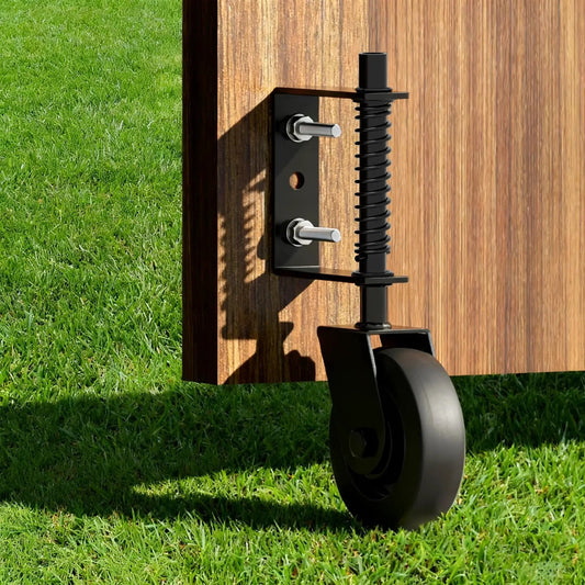 4.3 Inch Heavy Duty Gate Wheel With 360 Degree Rotation, Spring Loaded Shock Absorption Gate Caster for Wooden Gates