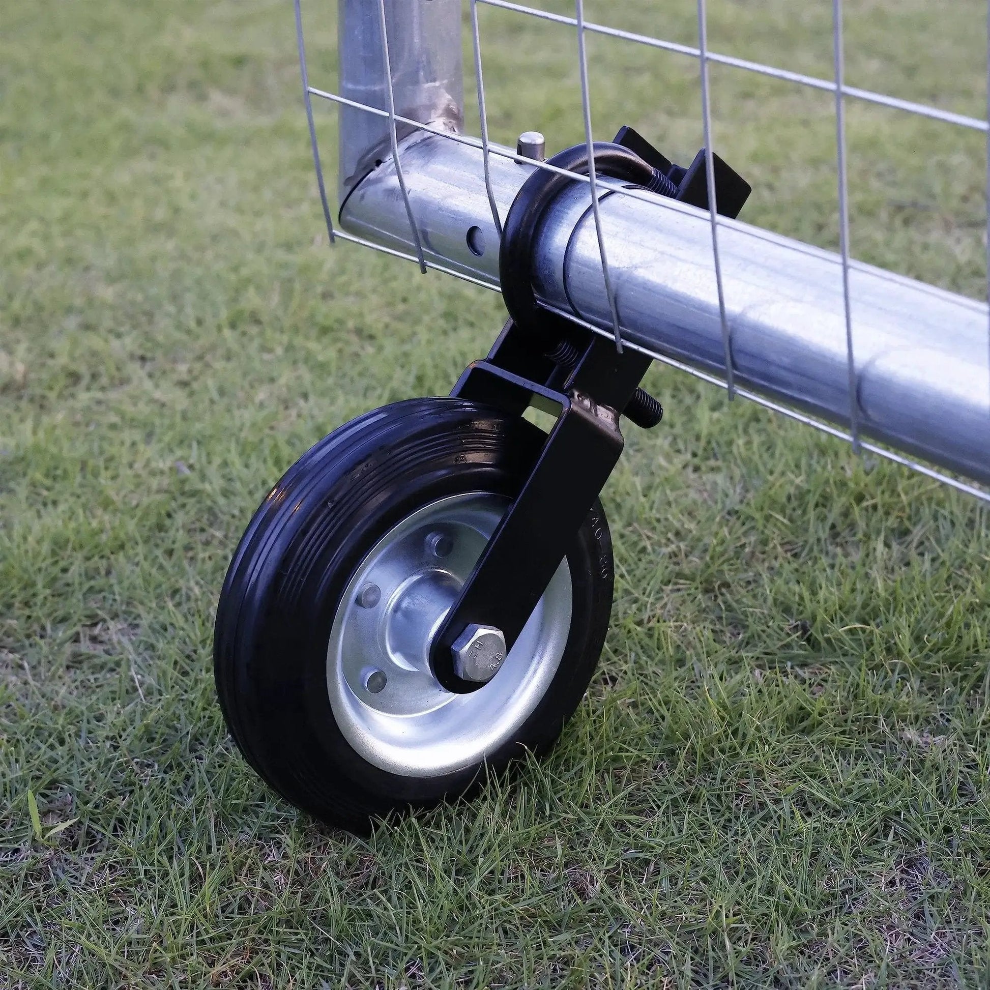 Heavy Duty 6 Inch Farm Gate Wheel Black Solid Rubber Wheel With Steel Core For Outdoor Gates Load Bearing High Durability