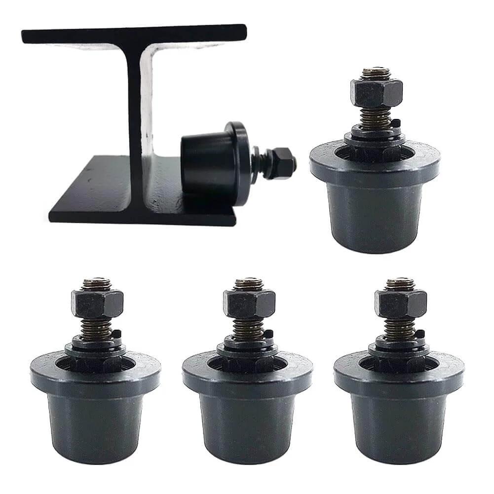 4 Pcs Heavy Duty I Beam Trolley Rollers with Double Bearing Wheels Adjustable Design for Straight or Curved I Beams
